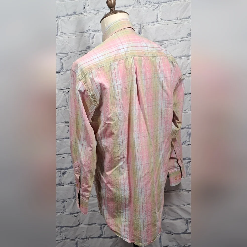 Burberry London Men's Button Down Shirt Check Vintage USA 90s Relaxed Fit Medium - Picture 7 of 16